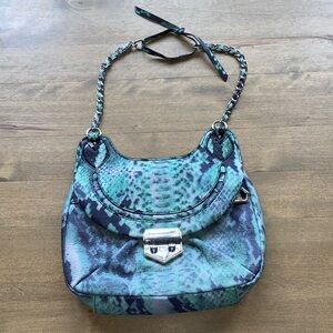 AIMEE Kestenberg Green snakeskin leather purse